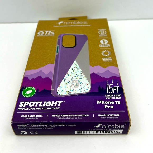 NIMBLE TECH FOR GOOD, iPhone 13 PRO PROTECTIVE CASE, PURPLE AND WHITE COLOR - Picture 6 of 12
